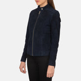 Ripel Blue Suede Biker Jacket